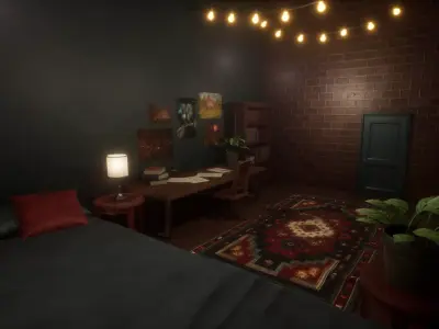 City apartment Unreal Engine environment Low-poly 3D model