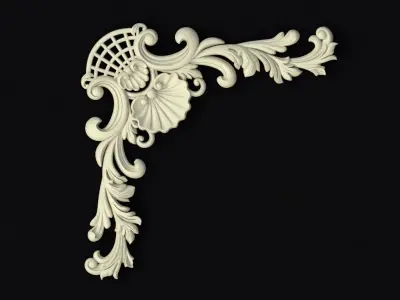 Central decor ornament for furniture 3D model 892
