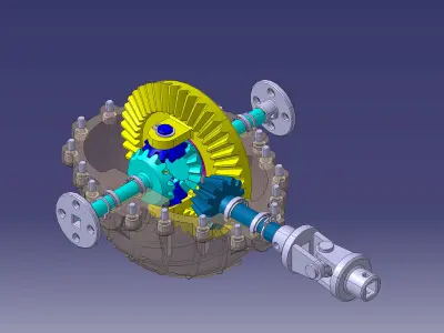 High-Quality Differential Gear 3D Model  3D model