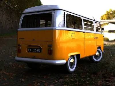 VOLKSWAGEN T2 WESTFALIA CAMPER 1968 3D model