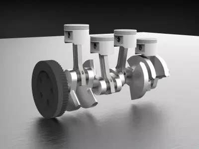 Engine animation 3D model