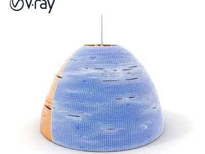 Wicker Pendant Lamp Shade Model Pack Low-poly 3D model