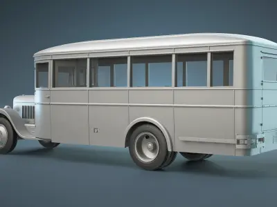 ZIS-8 Bus High-Poly 3D model