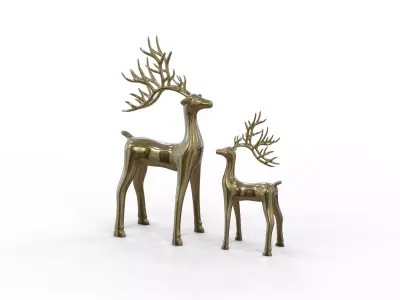 Stylized Reindeer Sculptures - Christmas Decor 3D print model
