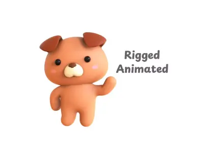 Chubby Bear Animated for Games  Low-poly 3D model