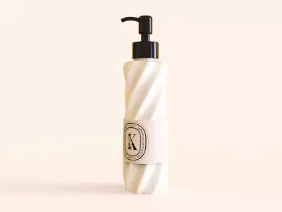 Hand and body lotion Threaded Dispenser with paper tag Free 3D model