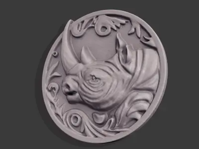 RHINO PENDANT FOR DECORATION CNC 3D print model