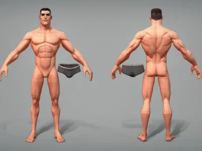 Cartoon male character Stan game ready Low-poly 3D model