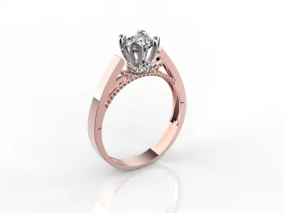 M1199002 engagement ring 3D print model