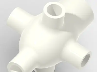 Innovative Six Way Pipe Fitting 3D print model