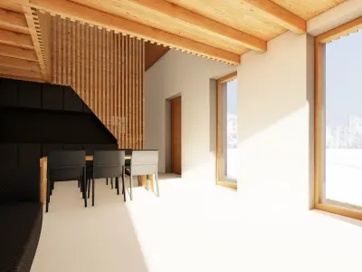 Wooden House Chalet - Modern Cottage House 3D model