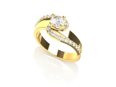 Solitaire Engagement Ring 3D print model