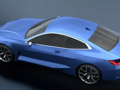 concept coupe 3d model Low-poly 3D model