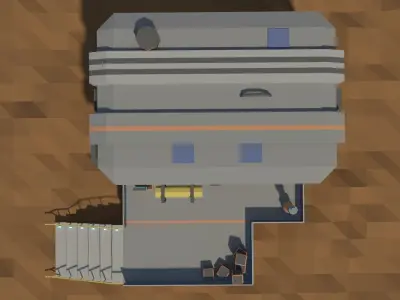 Low Poly Cartoony Sci Fi Building Low-poly 3D model