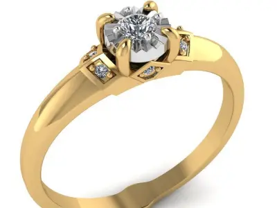 Diamond ring 3D print model