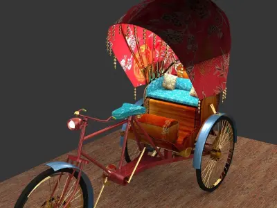 Chinese rickshaw   3D model