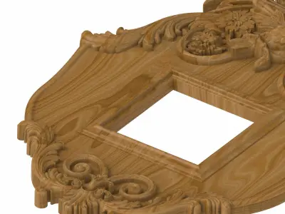 Carved picture frame STL 3D model