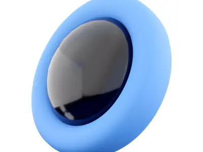 3d Modern black round-shaped engine starts button icon 3D model
