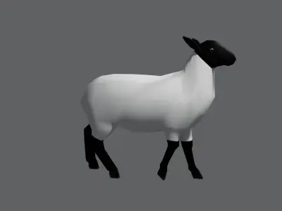 Low Poly Rigged Sheep 3D Model Low-poly 3D model