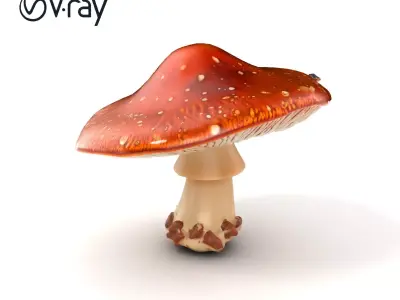 Chanterelle Dewy Mushroom Model Pack Low-poly 3D model