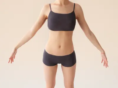 Woman sport 01 Low-poly 3D model