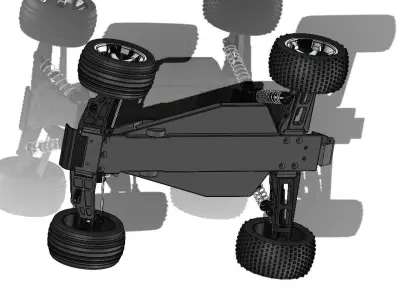 Traxxas 1 10 Scale Rustler 2WD Stadium Truck Chassis 3D model