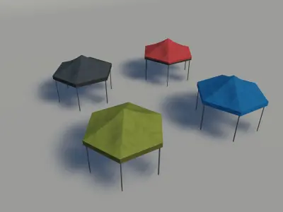 Lowpoly tents pack Low-poly 3D model