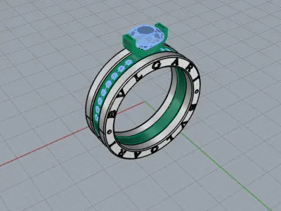 bvlgari ring  bands 3D print model