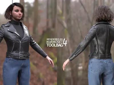 Woman in Casual Outfit - Modular - Rigged Low-poly 3D model