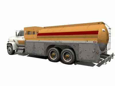 Fuel Truck Low-poly Free low-poly 3D model