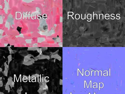 Pink Helicopter with Decorative Bows and Pearlescent Finish Low-poly 3D model