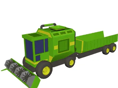 Combine Harvester Low Poly Free low-poly 3D model