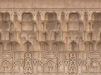 Classic Islamic Muqarnas Cornice 005 3D model