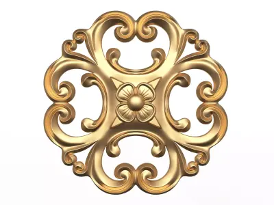 Rosette Carved Decoration CNC 024 Low-poly 3D model