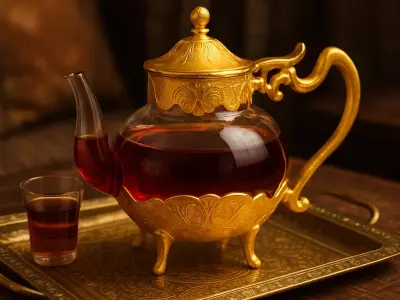 Arabian Royal Teapot Luxury Gold Glass Kettle 3D model