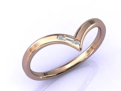 STL 3DM Print Ready Women Diamond Ring Lightweight Printable  3D print model 186