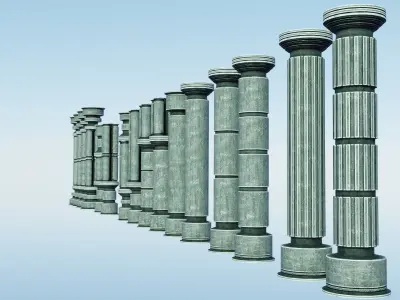 Classical Ancient Fantasy Columns Low-poly 3D model Free low-poly 3D model