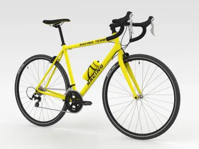 Racing Bicycle - Yellow 3D model