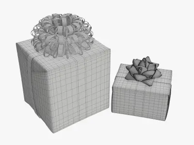 Wrapped Christmas gifts 04 3D model
