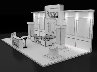  Booth Exhibition Stand a302a 3D model