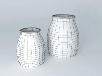 two wicker baskets Free 3D model