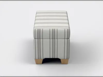 Pembroke storage bench stripe neutral Low-poly 3D model