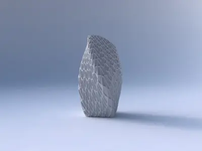 Vase twisted arc quadratic with wavy grid piramides 3D print model