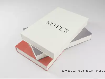 Books low poly notes 3D model