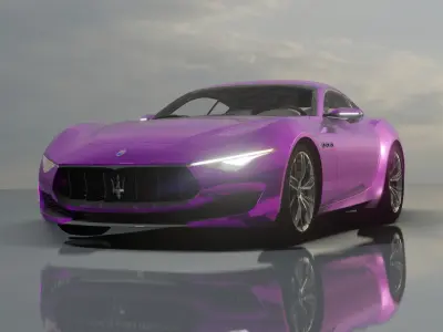 Maserati Alfieri- Photorealistic Low-poly 3D model