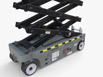 Animated Electric Scissor Lift v3 Low-poly 3D model