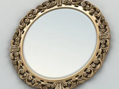 Round mirror frame 002 3D model