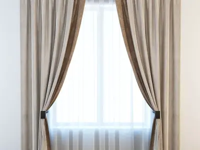 Set 12 Curtains 3D model