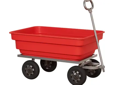 Hand Truck red 3D model