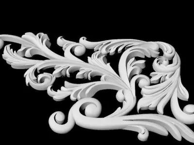 Central decor ornament for furniture 3D model 838